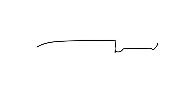 Doodle kitchen knife animated icon video. Drawing animation of kitchen knife icon. Table knife illustration doodle video.