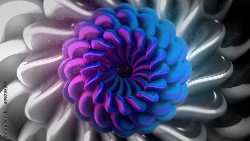 Poster abstraction in the form of a flower. motion. a bright spring in the form of a flower made in abstrac