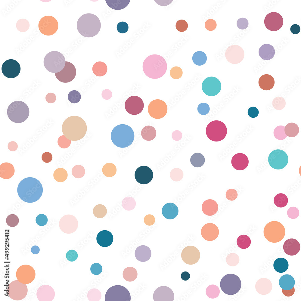 Poster Tiny dots, scattered colorful vector dot pattern, seamless repeat tile