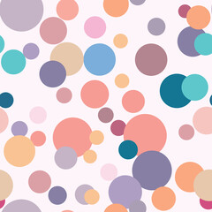Pastel pattern with dots, colorful repeat tile, vector background
