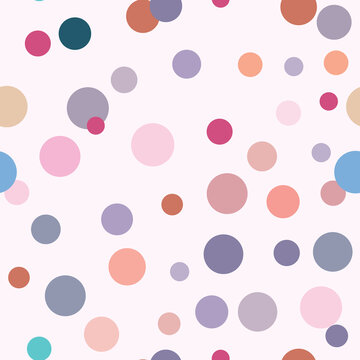 Pastel pattern with dots, colorful repeat tile, vector background