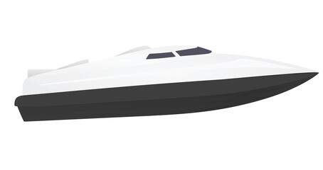 White speed boat. vector illustration