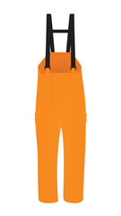 Orange  working pants. vector illustration