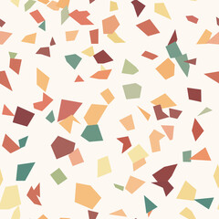 Mosaic pattern, brown and green geometric vector repeat