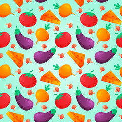 Hand drawn world food safety day seamless pattern. Vector illustration.