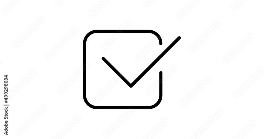 Poster check box animated outline icon. check box line icon 4k motion design for web design, mobile apps, u