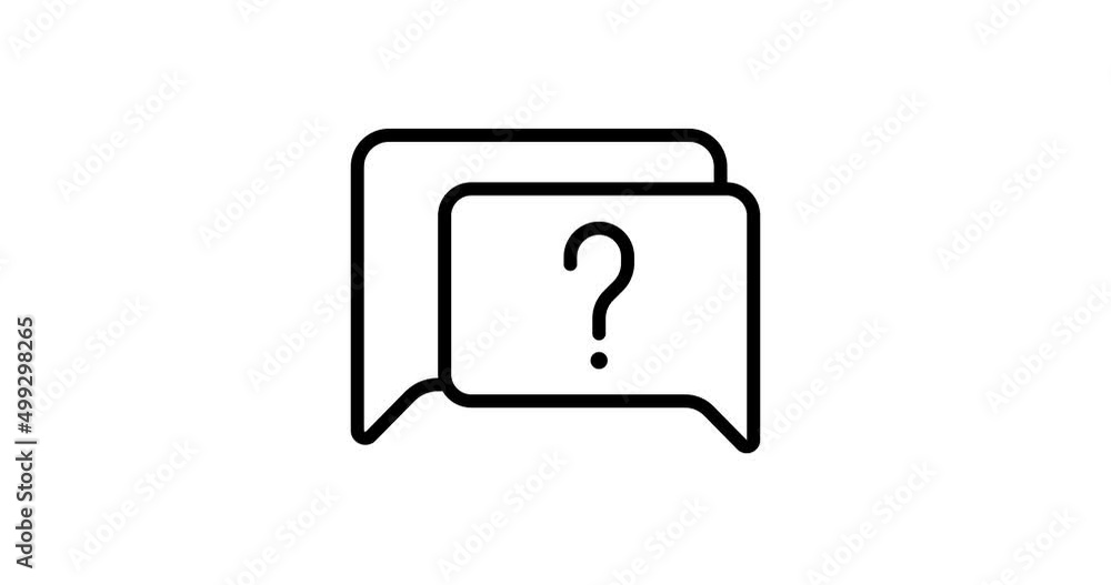 Poster question animated outline icon. chat question line icon 4k motion design for web design, mobile apps