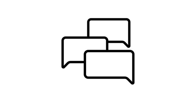 chat animated outline icon. chat line icon 4k motion design for web design, mobile apps, ui design.