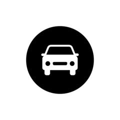 Car icon in black round