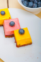 strawberry and mango mousse dessert cake