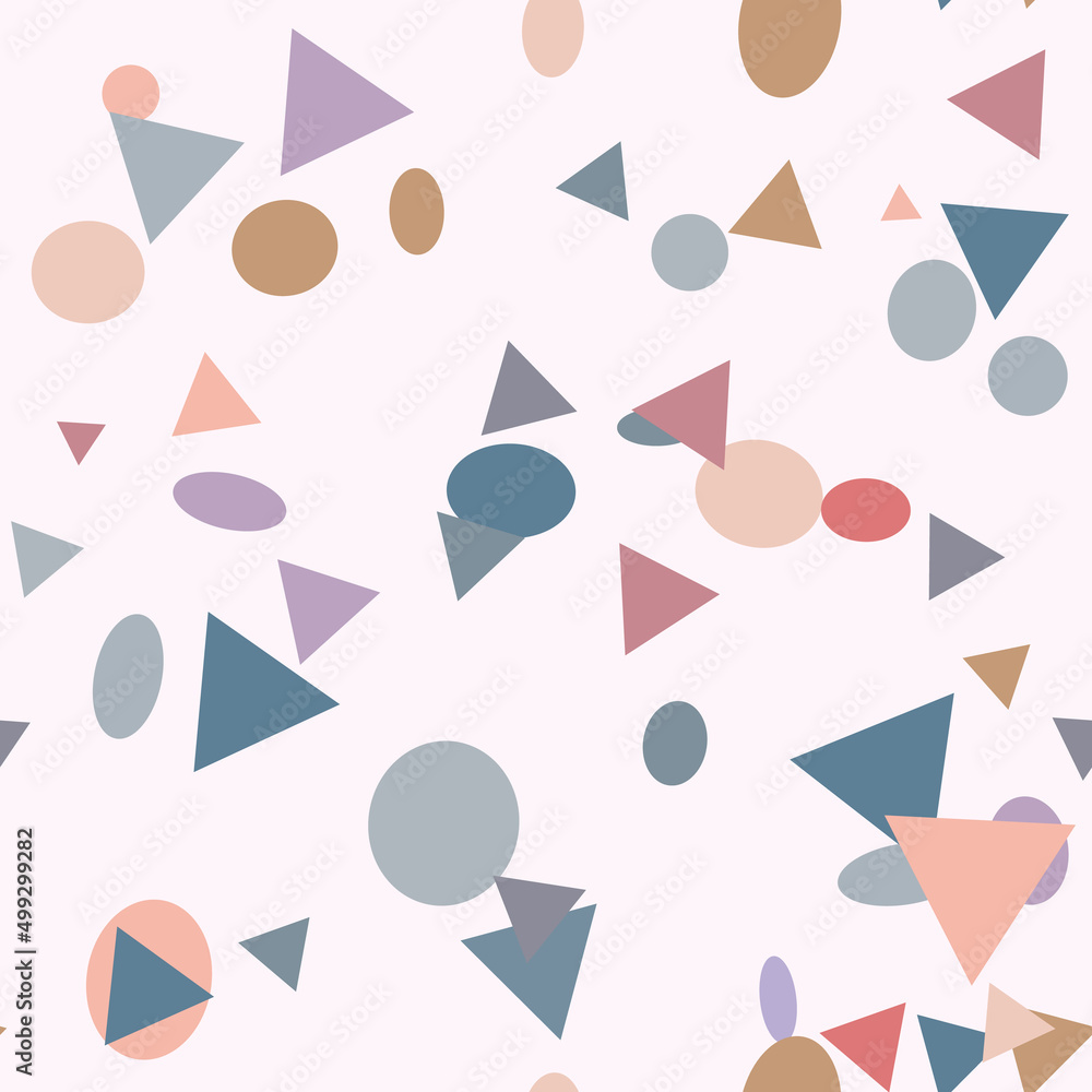 Poster Random geometric shapes, multicolored abstract pattern, vector repeat