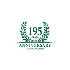 Fototapeta premium 195 years celebrating anniversary logo. 195th years anniversary design template. Vector and illustration. 