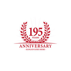 195 years celebrating anniversary logo. 195th years anniversary design template. Vector and illustration. 