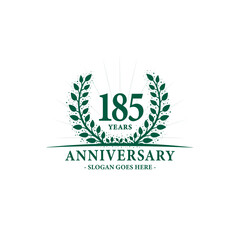 185 years celebrating anniversary logo. 185th years anniversary design template. Vector and illustration. 