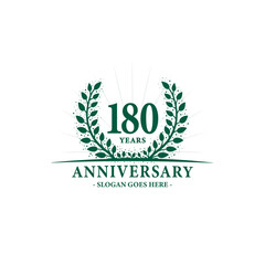 Fototapeta premium 180 years celebrating anniversary logo. 180th years anniversary design template. Vector and illustration. 