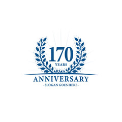 170 years celebrating anniversary logo. 170th years anniversary design template. Vector and illustration. 