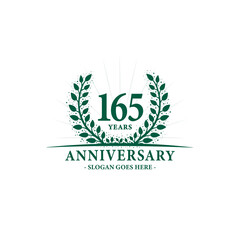 165 years celebrating anniversary logo. 165th years anniversary design template. Vector and illustration. 
