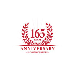165 years celebrating anniversary logo. 165th years anniversary design template. Vector and illustration. 
