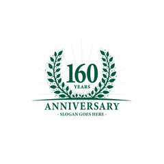Fototapeta premium 160 years celebrating anniversary logo. 160th years anniversary design template. Vector and illustration. 