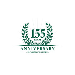 Fototapeta premium 155 years celebrating anniversary logo. 155th years anniversary design template. Vector and illustration. 