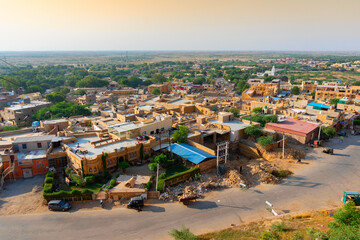 Jaisalmer,Rajasthan,India - October16,2019 : View of Jaisalmer city from inside of Jaislamer Fort...