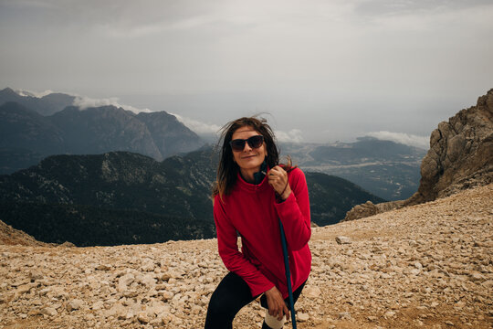 Girl Walking Along The Lycian Path Turkey