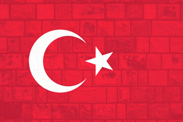 Turkey flag. Vintage Turkish style 