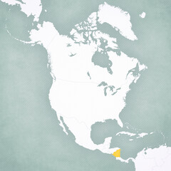 Map of North America - Nicaragua