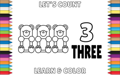 Learn Color Let'S Count educational drawings Numbers