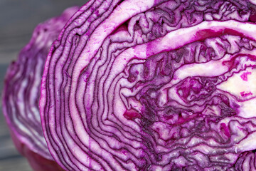 Obraz premium red ripe cabbage lying in the kitchen during cooking