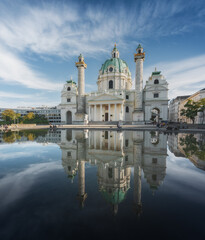 Fototapeta na wymiar Karlskirche (St Charles Church) - Vienna, Austria