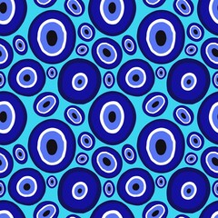 Summer seamless magic evil eye pattern for fabrics and packaging and gifts and cards and linens and wrapping paper