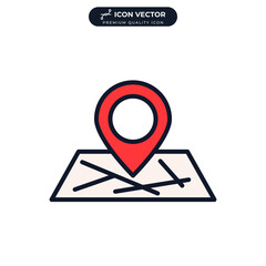 map location icon symbol template for graphic and web design collection logo vector illustration
