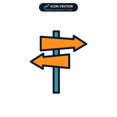 direction sign icon symbol template for graphic and web design collection logo vector illustration