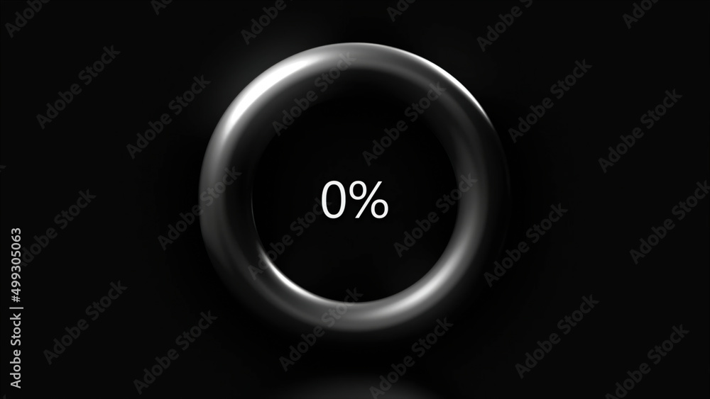 Poster an abstraction with the measurement of percentages. motion. a ring with blue and green color that mo