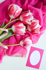 spring bouquet. bouquet of tulips on a white background