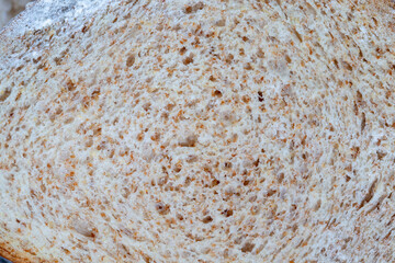 white wheat flour and bread in flour