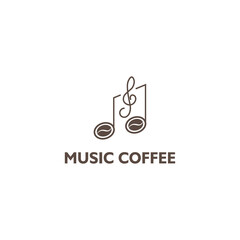coffee music logo illustration design vector