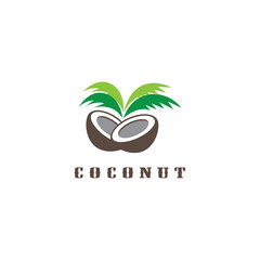 coconut logo fruit design illustration vector