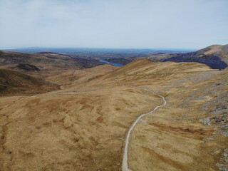 Snowdonia National Park from the Air.