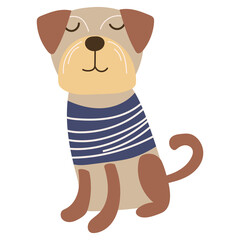 Fototapeta premium Pug-dog Breed on isolated background. Vector illustration.