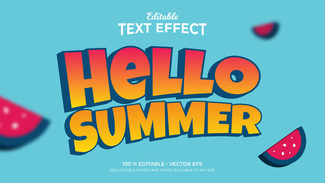 Hello Summer Editable Text Effects