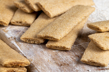 wheat long cookies stuffed with mashed different fruits