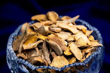 Dried Turmeric in crystal pot