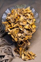 Dried Turmeric in crystal pot