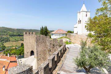 Fototapeta na wymiar Church of São Miguel inside the castle wall of Penela town, district of Coimbra, province of Beira Litoral, Portugal