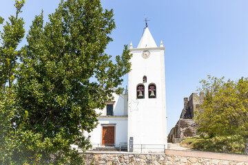 Fototapeta premium Church of São Miguel inside the castle wall of Penela town, district of Coimbra, province of Beira Litoral, Portugal