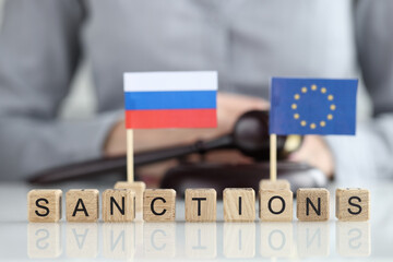 EU sanctions against Russia and court proceedings - obrazy, fototapety, plakaty