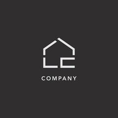 Initials LC roof real estate logo design