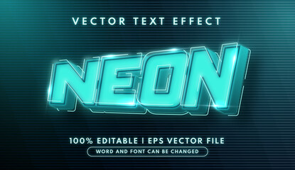 Neon editable text effect style